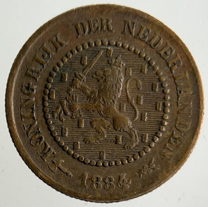 1884 Netherlands 1/2 Half Cent Coin | Very High Grade