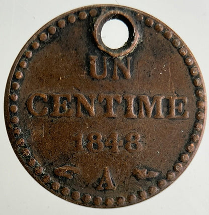 1848 France Un 1 Centime Coin | Collectable Grade