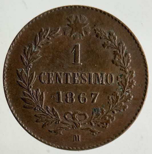1867 Italy 1 Centesimo Coin | Very High Grade