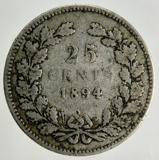 1894 Netherlands 25 Cents Silver Coin | Collectable Grade