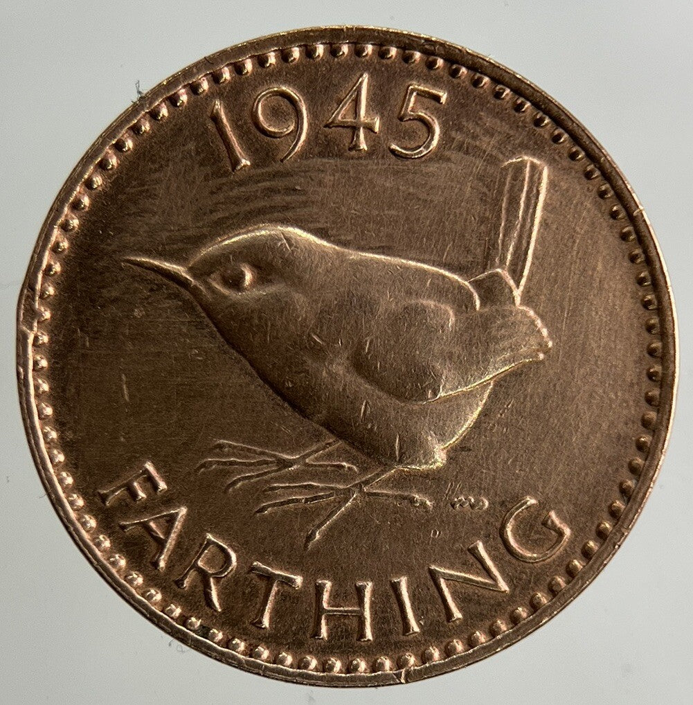1945 George VI Wren Farthing Coin | Fine Collectable Grade