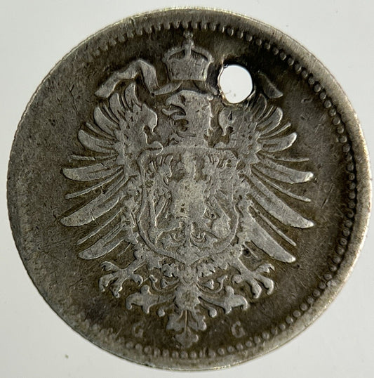 1875 Germany 20 Pfennig Silver Coin | Fine Collectable Grade