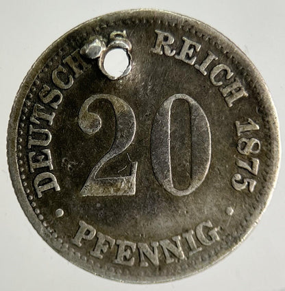 1875 Germany 20 Pfennig Silver Coin | Fine Collectable Grade