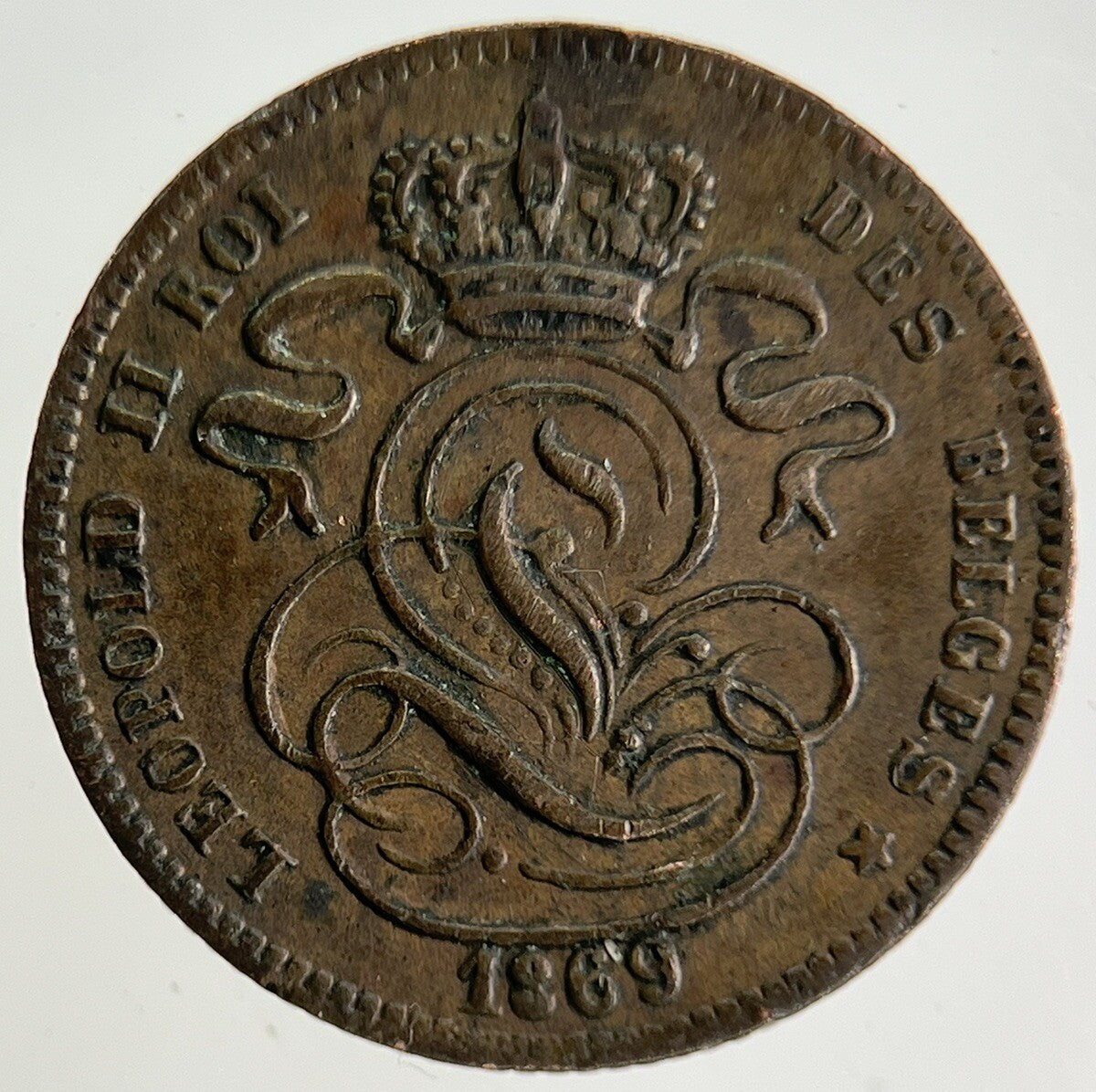 1869 Belgium 1 Centime Coin | Fine Collectable Grade