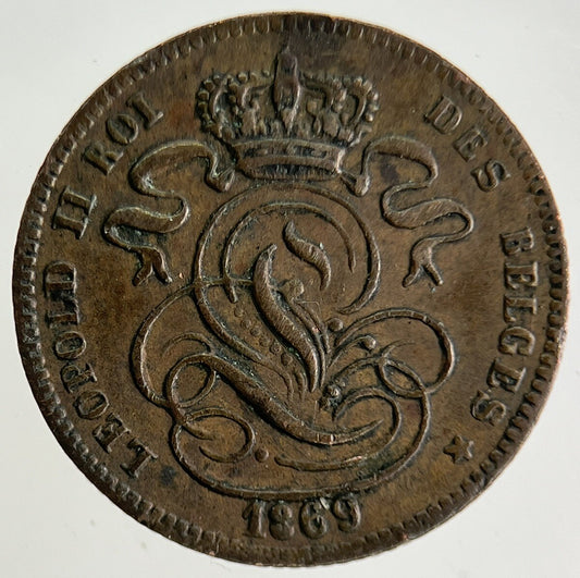 1869 Belgium 1 Centime Coin | Fine Collectable Grade