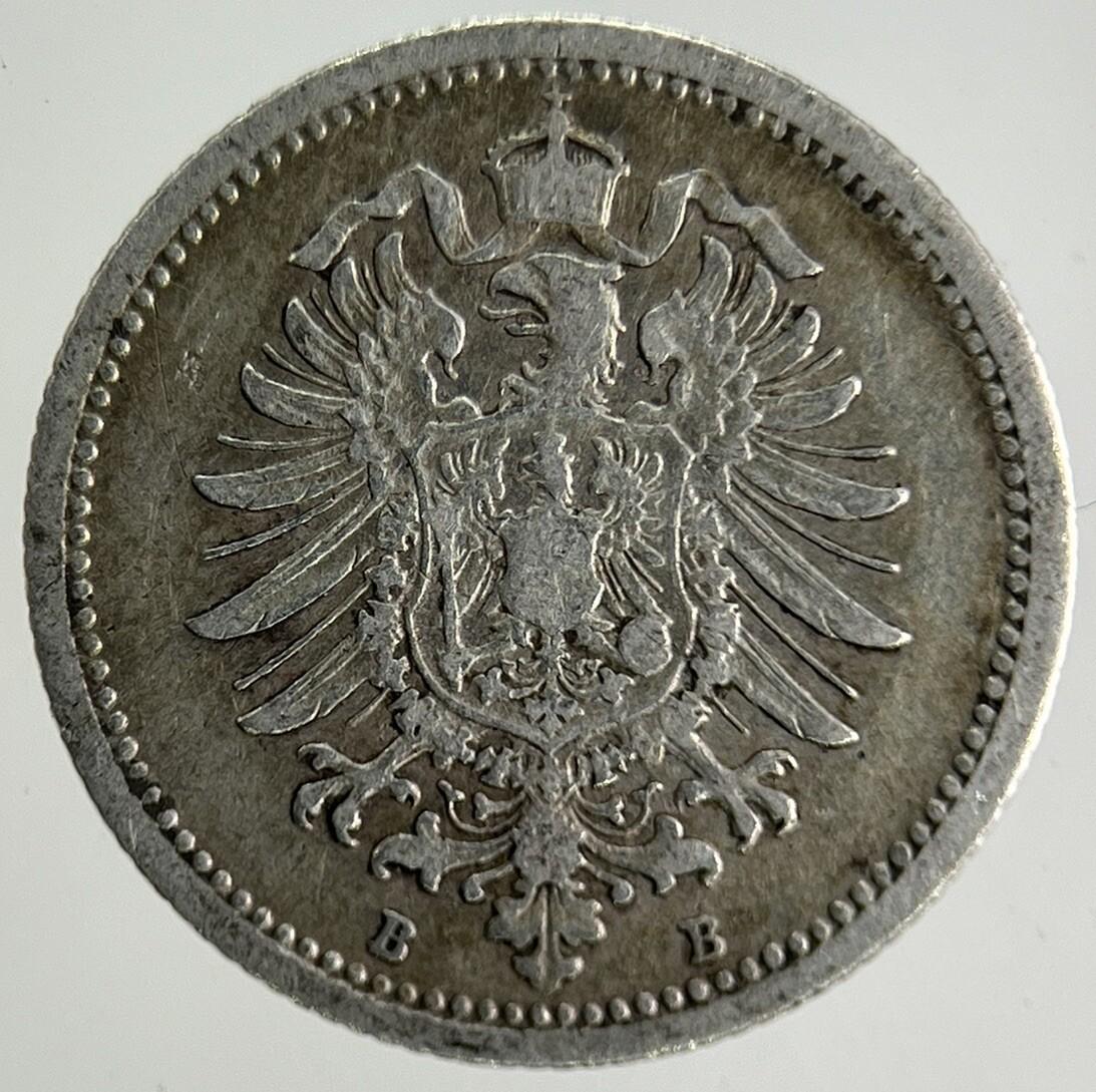 1874 Germany 20 Pfennig Silver Coin | Fine Collectable Grade