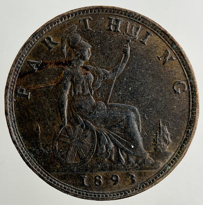 1893 Victoria Farthing Coin | Fine Collectable Grade