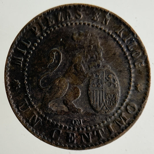 1870 Spain 1 Un Gramo Coin | Fine Collectable Grade