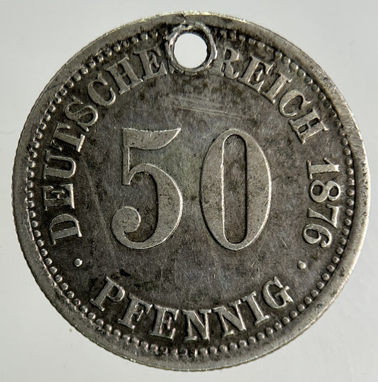 1876 Germany 50 Pfennig Silver Coin | Fine Collectable Grade
