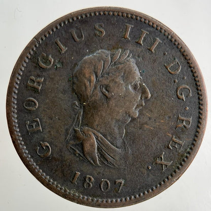 1807 George III 3rd Half-Penny Coin | Fine Collectable Grade