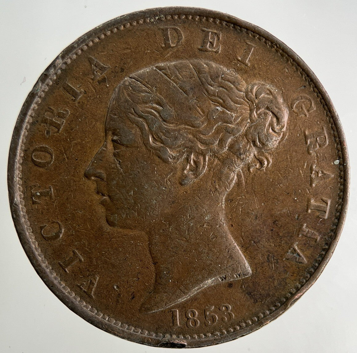 1853 Victoria Half-Penny Coin | Very High Grade