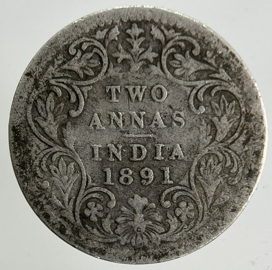 1891 India 2 Annas Silver Coin | Collectable Grade