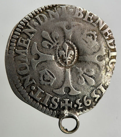 1593 France Henry IV Dauphine Douzain Hammered Silver Coin | Collectable Grade