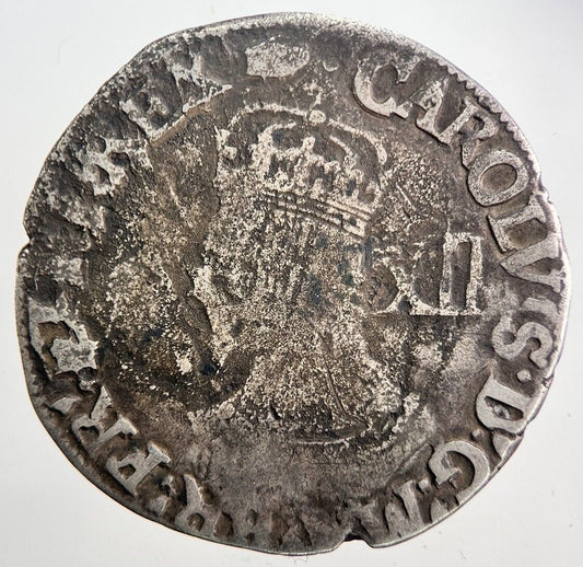 1625-49 Charles I 1st Tower Mint Shilling Silver Hammered Coin | a5981