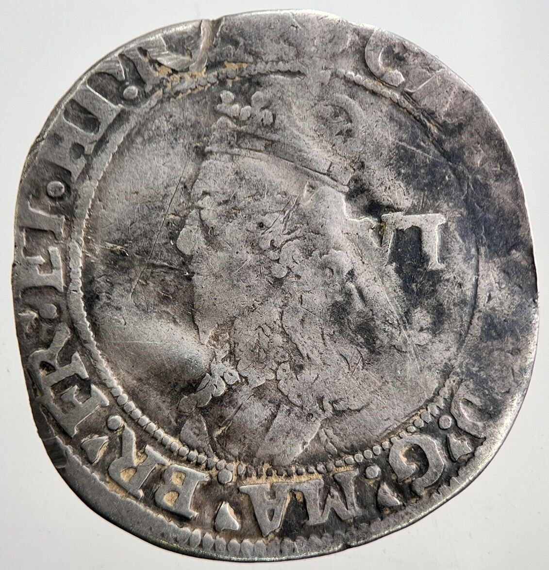 1636-8 Charles I 1st Sixpence Silver Hammered Coin | a5977