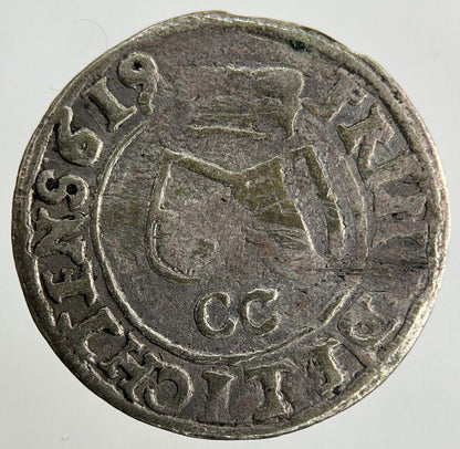 1619 Austria & Czech 3 Kreuzer Troppau Hammered Silver Coin | Collectable Grade