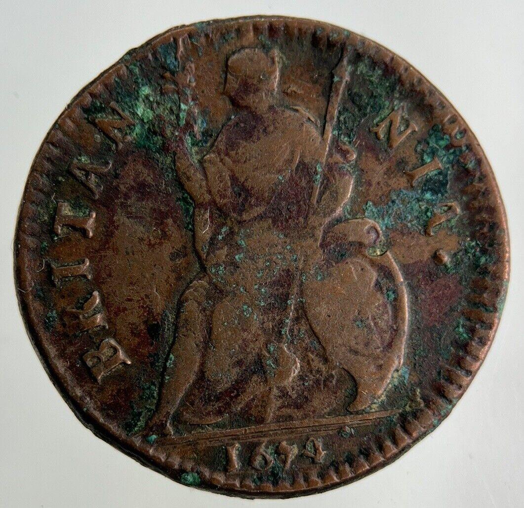 1674 Charles II 2nd Farthing Coin | Very High Grade