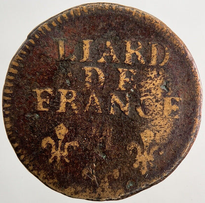 1695-M France Louis XIV 1 Liard Coin | Collectable Grade