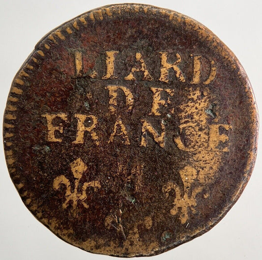 1695-M France Louis XIV 1 Liard Coin | Collectable Grade