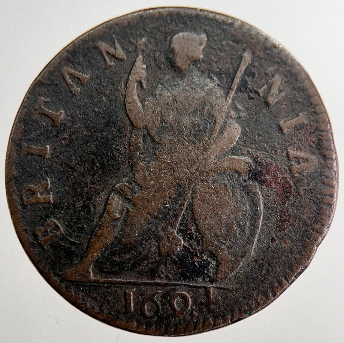 1694 William & Mary Farthing Coin | Fine Collectable Grade | a8590