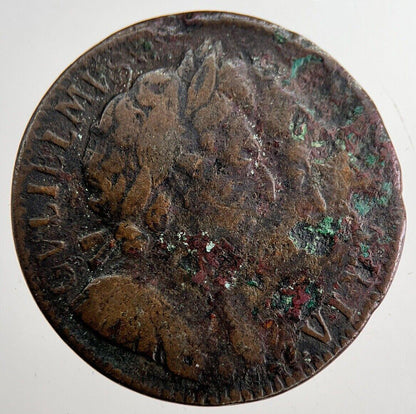 1694 William & Mary Farthing Coin | Fine Collectable Grade | a8590