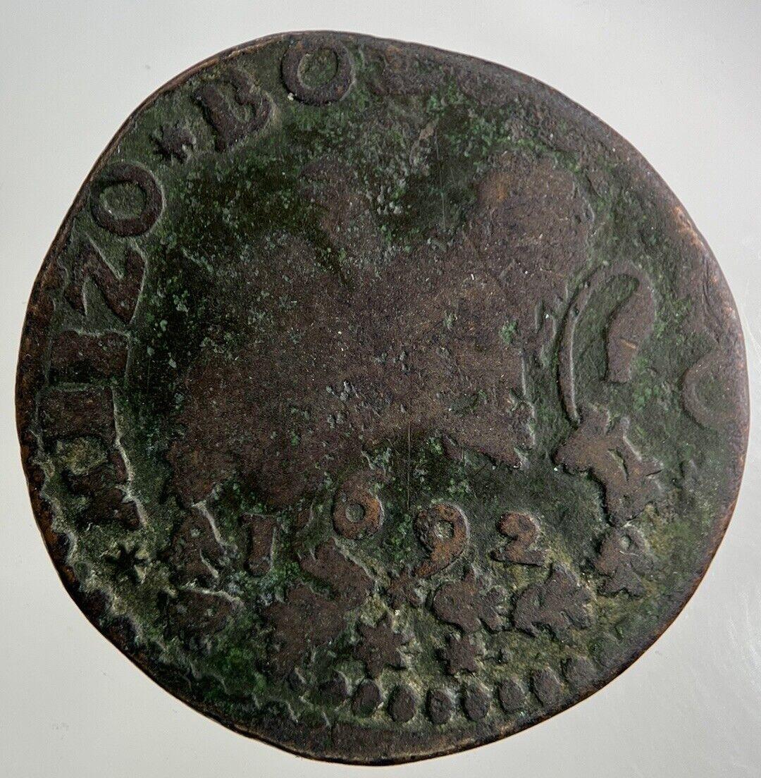 1692 Italy Papal Stayes 1/2 Half Bolognini Coin | Collectable Grade