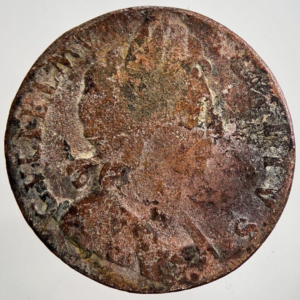 1697 William III 3rd Half-Penny Coin | Fair Grade | a2208