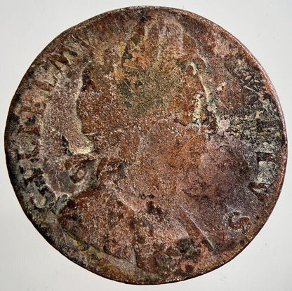 1697 William III 3rd Half-Penny Coin | Fair Grade | a2208