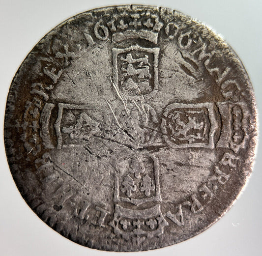1696 William III 3rd Sixpence Silver Coin | Fine Collectable Grade