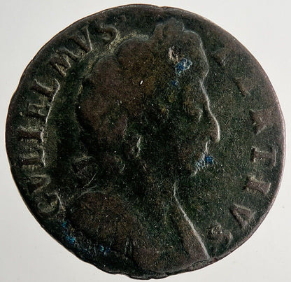1697 William III 3rd Farthing Coin | Fine Collectable Grade | a9649