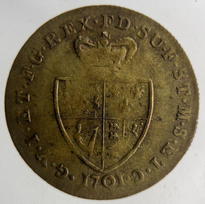 1701 British George III Gaming Good Old Days Token Coin | Fine Collectable Grade