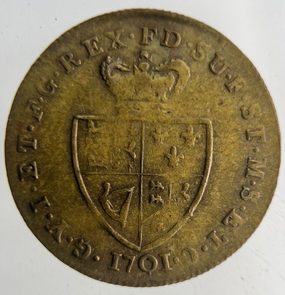 1701 British George III Gaming Good Old Days Token Coin | Fine Collectable Grade