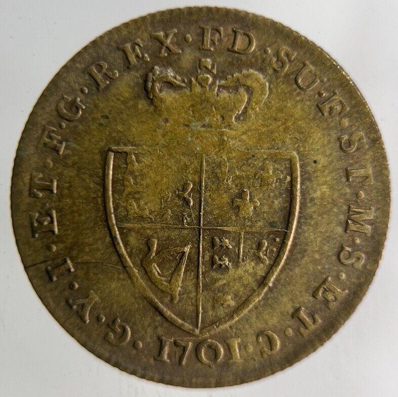 1701 British George III Gaming Good Old Days Token Coin | Fine Collectable Grade