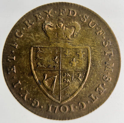 1701 British George III Gaming Good Old Days Token Coin | Fine Collectable Grade