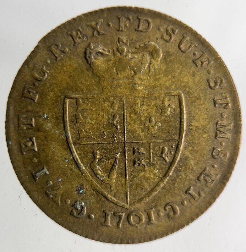 1701 British George III Gaming Good Old Days Token Coin | Fine Collectable Grade