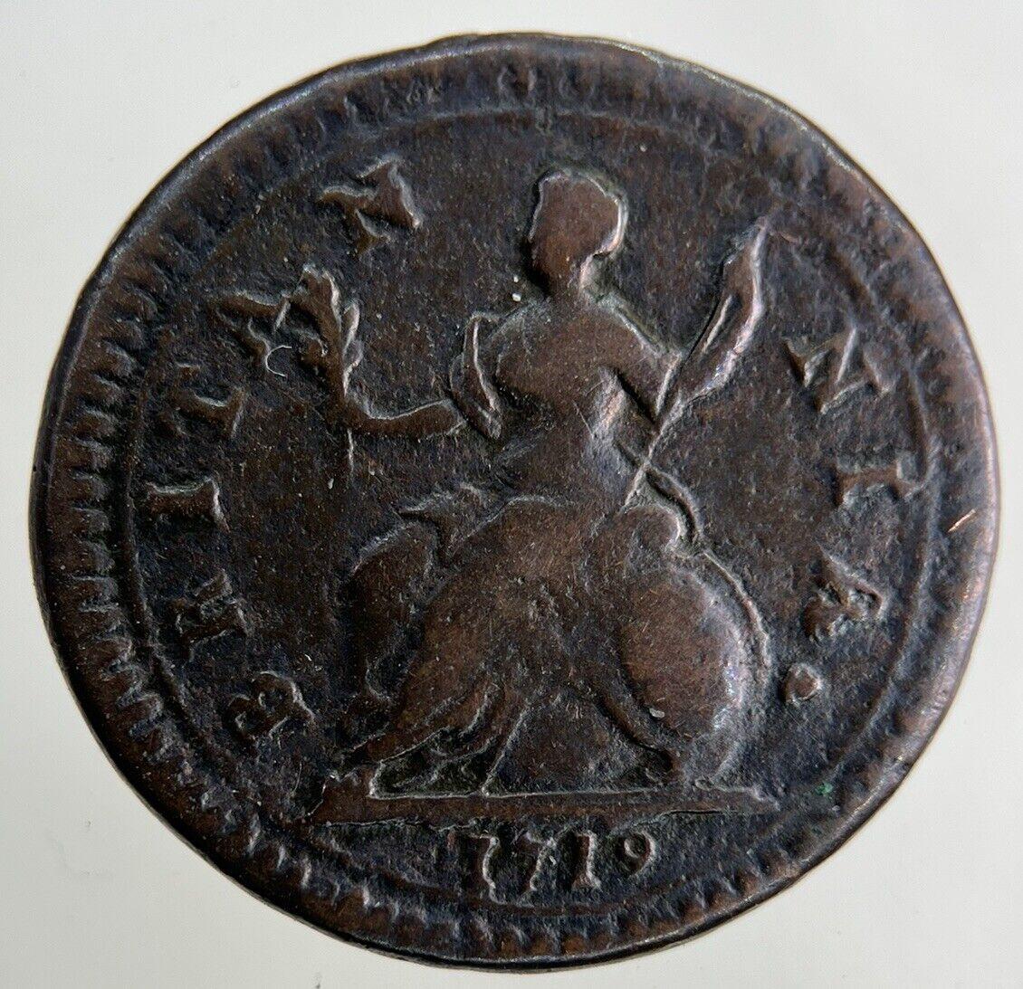 1719 George I 1st Farthing Coin | Fine Collectable Grade