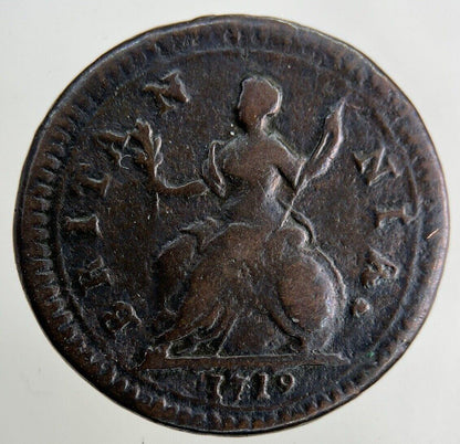 1719 George I 1st Farthing Coin | Fine Collectable Grade