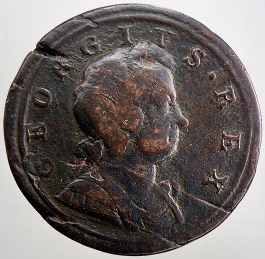 1721 George I 1st Half-Penny Coin | Fine Collectable Grade | a6037