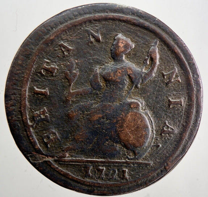 1721 George I 1st Half-Penny Coin | Fine Collectable Grade | a6037
