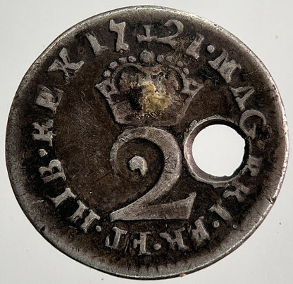 1721 George I Maundy Two-Pence Silver Coin | Collectable Grade