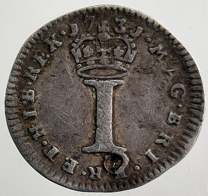 1731 George II 2nd Maundy 1 One-Pence Silver Coin | Collectable Grade | a8089