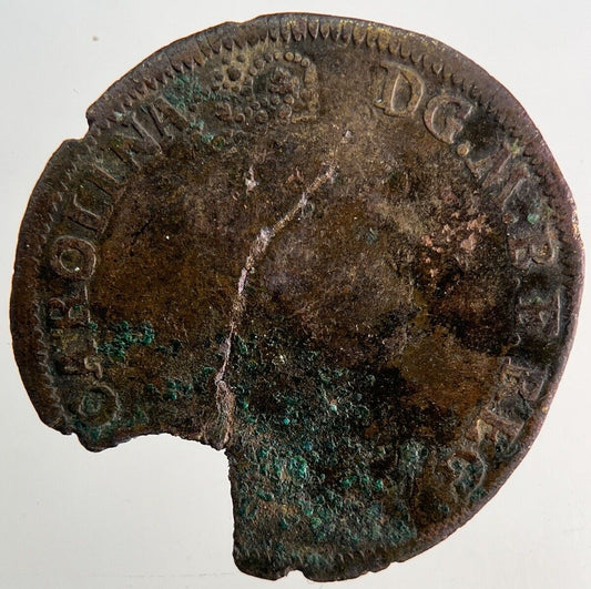 1727 Germany George II & Caroline Nuremberg Token Coin | Fair Grade