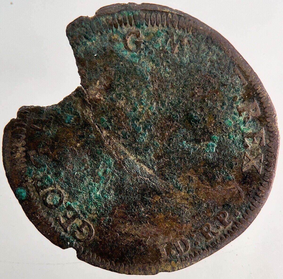 1727 Germany George II & Caroline Nuremberg Token Coin | Fair Grade