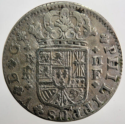 1723 Spain 2 Reales Silver Coin | Fine Collectable Grade | a7207