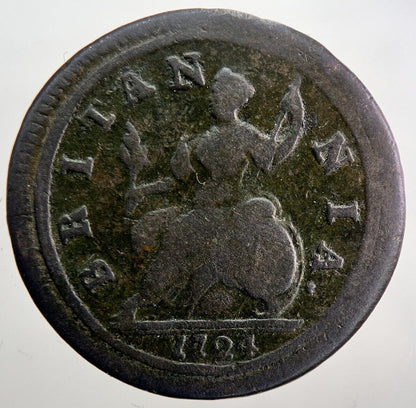 1724 George I 1st Half-Penny Coin | Collectable Grade | a6039