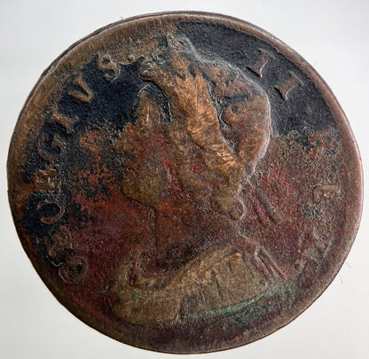 1729 George II 2nd Half-Penny Coin | Collectable Grade