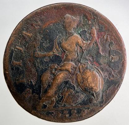 1729 George II 2nd Half-Penny Coin | Collectable Grade