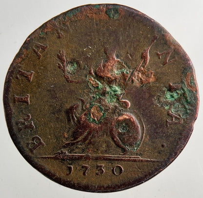 1730 George II 2nd Farthing Coin | Fine Collectable Grade | a9243