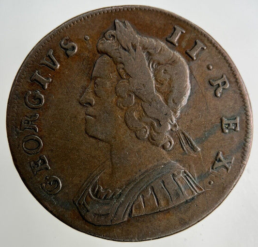 1730 George II 2nd Half-Penny Coin | Fine Collectable Grade
