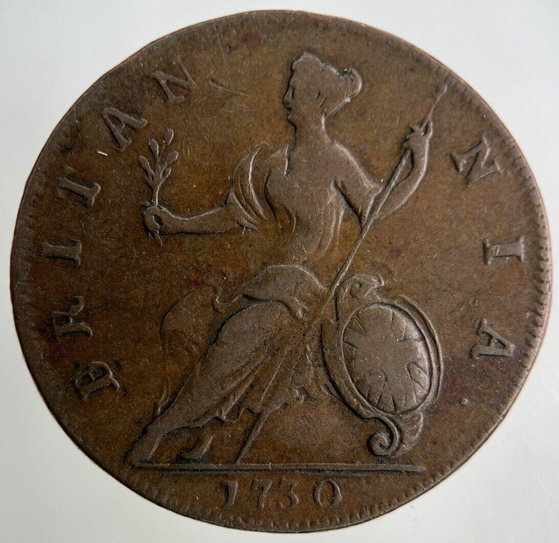1730 George II 2nd Half-Penny Coin | Fine Collectable Grade